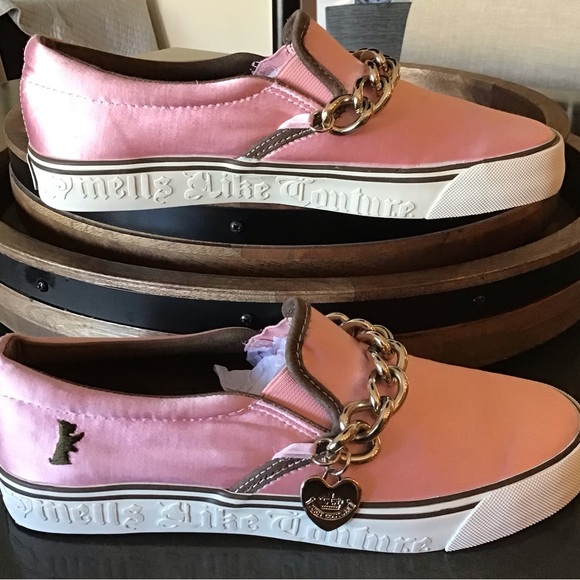 Juicy Couture Pink Satin Bling Slip On Boat Shoes - Picture 3 of 16